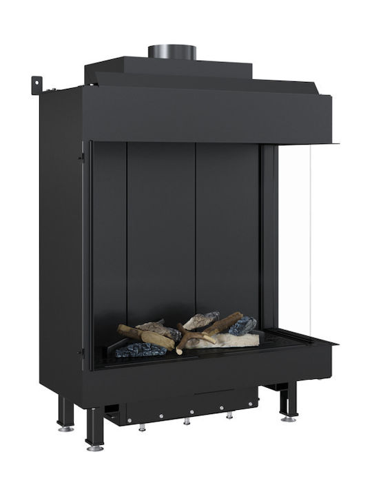 Kratki Leo P 76 62 G31 37 MBAR Șemineu cu inserție Lemn 5.1kW Colțul din dreapta cu ușă fixă