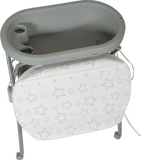 Topmark Babybadewanne und Wickeltisch für Babys Grau