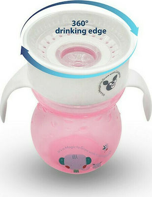 Cangaroo Baby & Kleinkind Becher Magic Cup aus Kunststoff Rosa 1Stück 270ml für 6m+m+