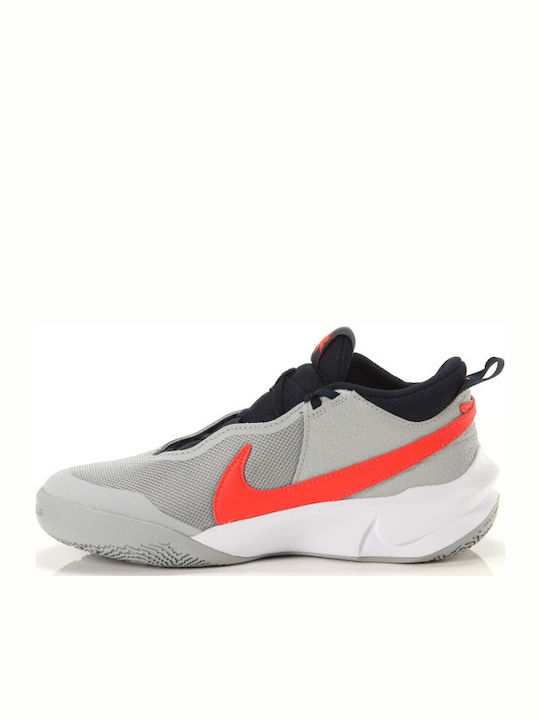 Hustle Team Hustle 10 Kids Sports Shoes Basketball with Laces Light Smoke Grey / Bright Crimson