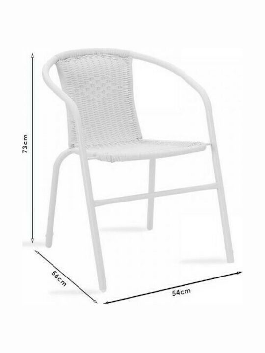 Garten- und Outdoor-Möbelsets Typsatz Speisesaal 5 Stück Weiß mit Sonnenschirmhalter