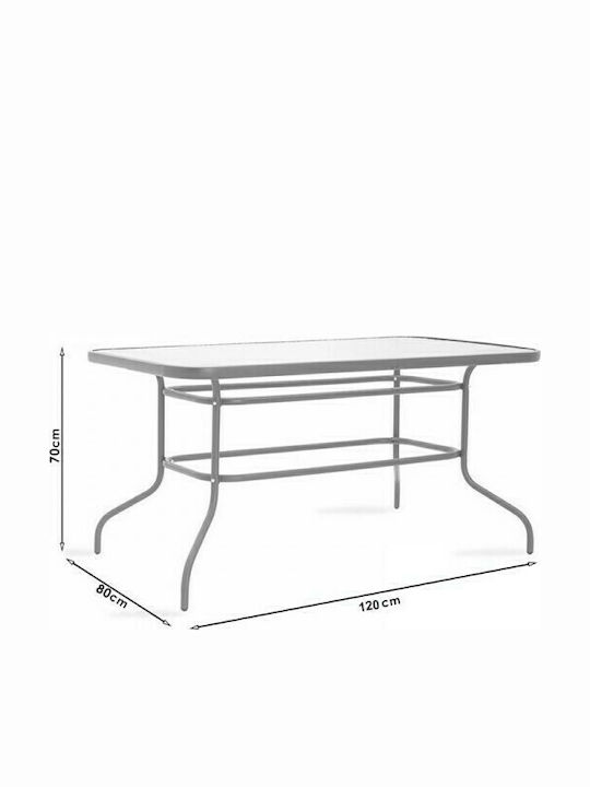 Garten- und Outdoor-Möbelsets Typsatz Speisesaal 5 Stück Weiß mit Sonnenschirmhalter