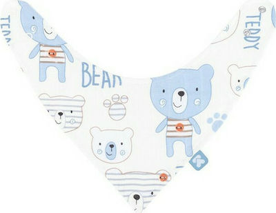 Kikka Boo Bear Bandana Fabric with Button Blue