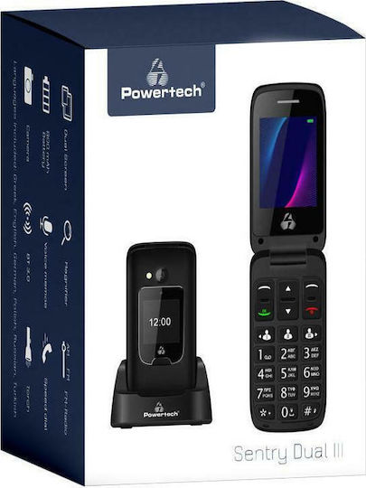 Powertech Sentry Dual III Dual SIM Κινητό με Κουμπιά Μαύρο