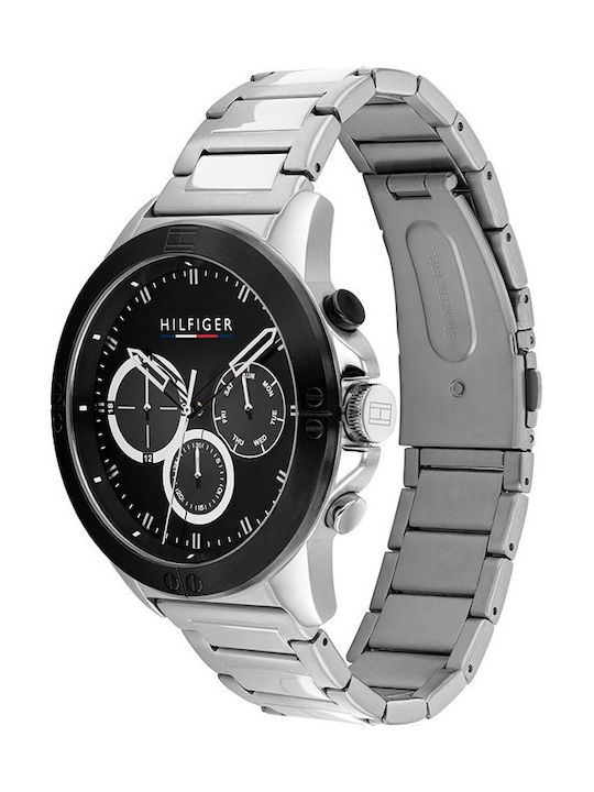 Tommy Hilfiger Harley Men's Watch 46mm Chronograph Battery with Silver Metal Bracelet