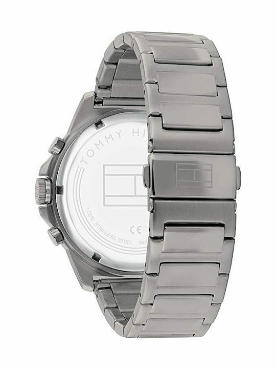 Tommy Hilfiger Harley Men's Watch 46mm Chronograph Battery with Silver Metal Bracelet