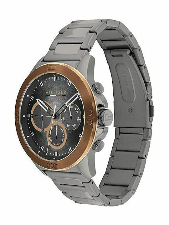 Tommy Hilfiger Harley Men's Watch 46mm Chronograph Battery with Silver Metal Bracelet