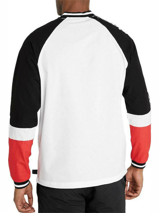 New Era NBA Chicaco Bulls Herren Sportliches Langarmshirt mit V-Ausschnitt Weiß