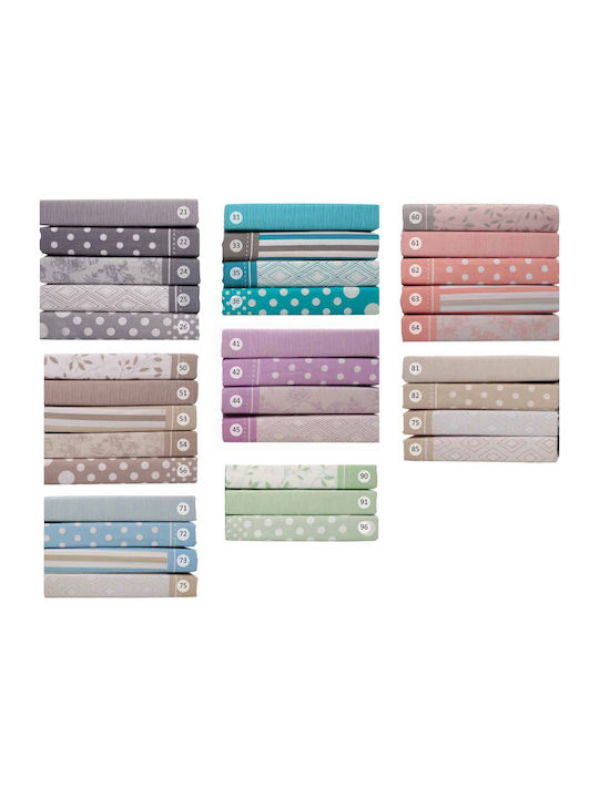 Anna Riska Mix & Match Σεντόνι Υπέρδιπλο με Λάστιχο 160x200+25εκ. 26 Γκρι