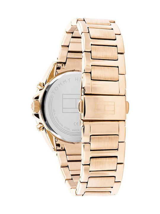 Tommy Hilfiger Kennedy Women's Watch Chronograph with Pink Gold Metal Bracelet