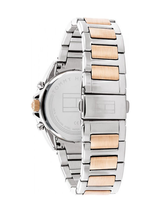 Tommy Hilfiger Kennedy Women's Watch Chronograph with Pink Gold Metal Bracelet