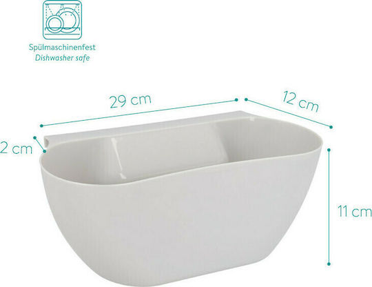 Navaris Waste Bin White-Grey 3.8L