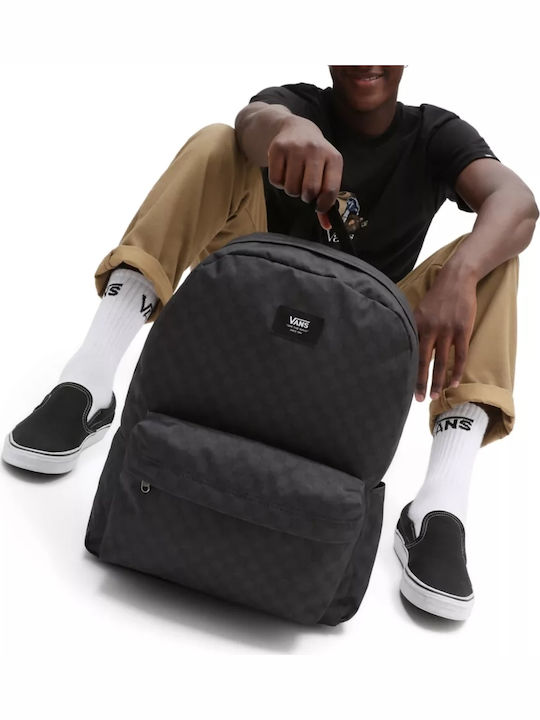 Vans Old Skool Check School Bag Backpack Junior High-High School Black with Water Bottle Holder 22Liters