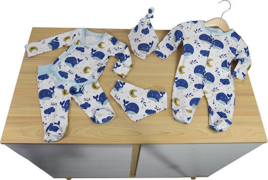 Bebe Stars Σετ Ρούχων Νεογέννητου Whale για Αγόρι για 6-9 μηνών 5τμχ