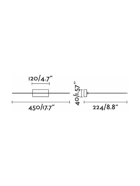 Faro Barcelona Leuchte Wand LED Schwarz 45x22.4cm