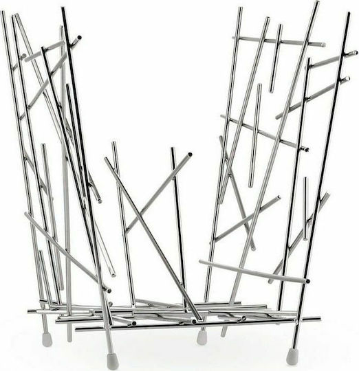 Alessi Blow Up Magazine Rack Metallic Grey 35x45.5x28.5cm