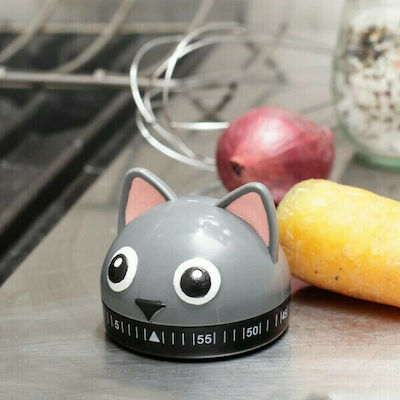 Kikkerland Countdown Analog Kitchen Timer Cat