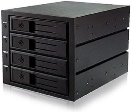 Icy Box IB-564SSK Backplane 4x 3.5Inch SAS/SATA HDD In 3x5.25inch Bay With 1x80x80mm Cooling Fan Μαύρο IB-564SSK