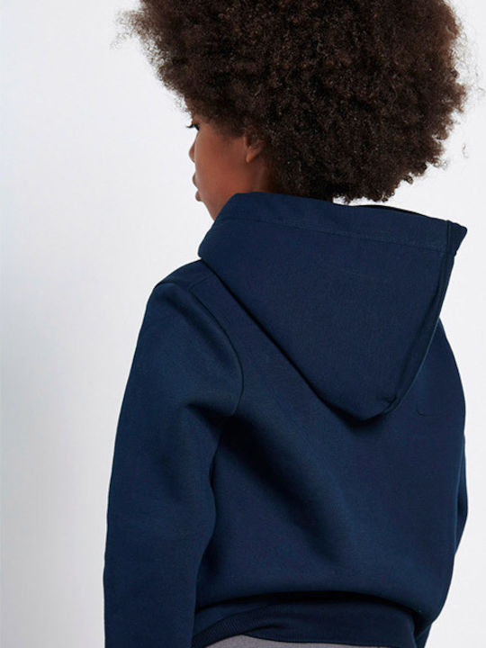 Fleece Παιδικό Φούτερ με Κουκούλα και Τσέπες Μπλε