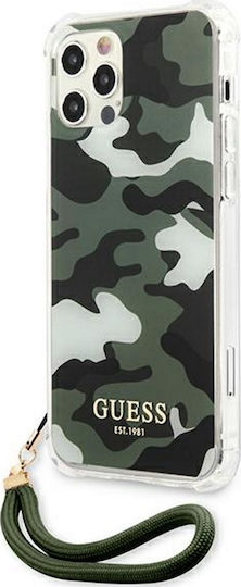 Guess Camo Back Cover Σιλικόνης με Λουράκι Χακί (iPhone 12 Pro Max)