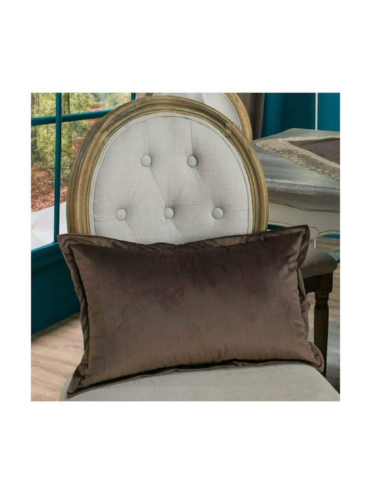 Teoran Decorative Pillow Case Velvet 03 Brown 30x50cm.