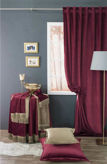 Teoran Decorative Pillow Case Velvet 10 Burgundy 45x45cm