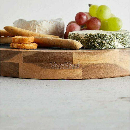 VonHaus Πλατώ Σερβιρίσματος Τυριών Ξύλινο με Μαχαίρια & Πιρούνι Τυριού 33x33x7εκ. 5τμχ