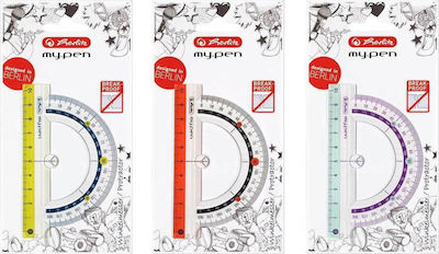 Herlitz My Pen Plastic Transparent Protractor 10cm (Μiscellaneous colours)