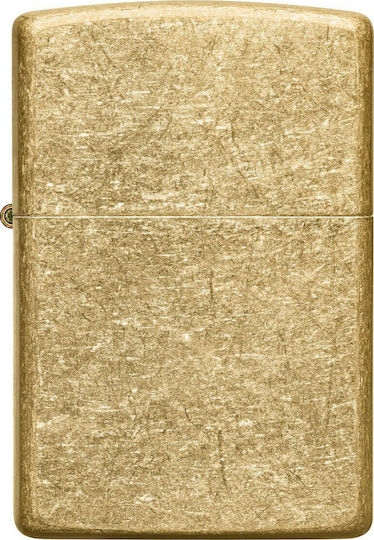 Zippo Klassischer Winddichter Feuerzeug Flamme Tumbled Brass Classic