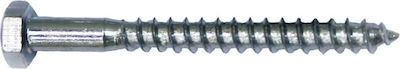 F.F. Group Antrenor Screw Hexagonal Galvanizat DIN 571 cu Diametru M6 și Lungime 60mm 250buc