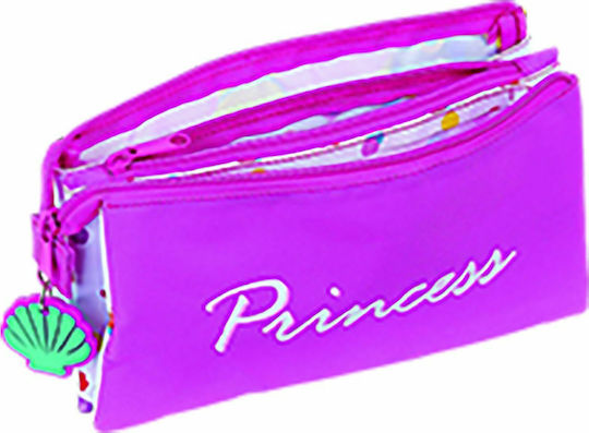 Disney Princess Federmäppchen mit 3 Fächern Lila
