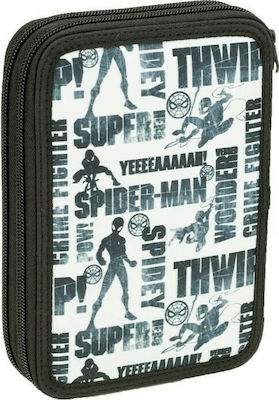 Gim Spiderman Pattern Pencil Case Full with 2 Compartments Multicolored