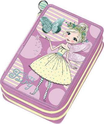 Graffiti Fairy Pencil Case Full with 2 Compartments Pink