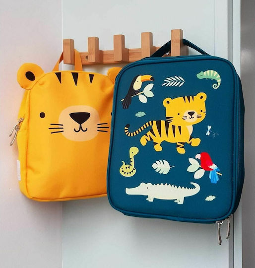 A Little Lovely Company School Insulated Hand Lunch Bag Green 24 x 29 x 9cm