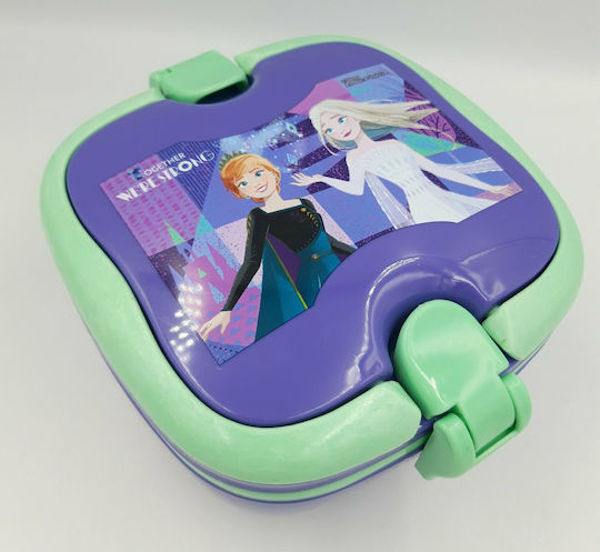 Gim Frozen Πλαστικό Παιδικό Δοχείο Φαγητού Frozen 0.6lt Μωβ 18 x 15 x 9εκ.
