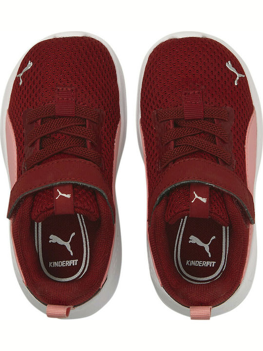 Anzarun Lite Kids Sports Shoes Running with Hoop & Loop Closure Burgundy