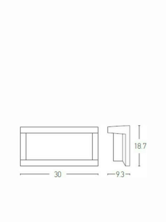 Zambelis Lights Wall-Mounted Outdoor Ceiling Light LED E27 IP54 18W 9.8x30x18.7εκ.