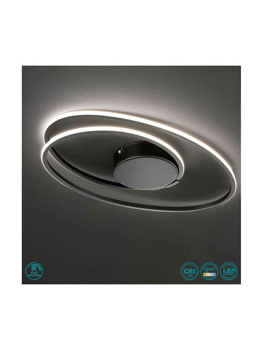 Wofi Deckenleuchte 50cm Schwarz mit Integrierter LED