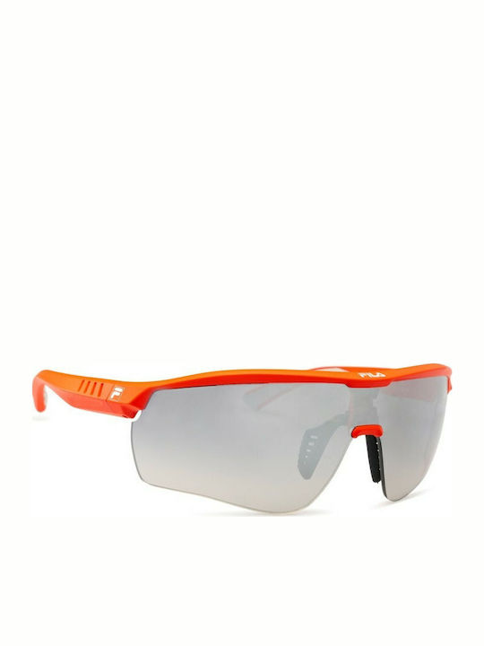 FILA Men's Sunglasses with Red Plastic Frame and Gray Gradient Lens SF9326 7FZX