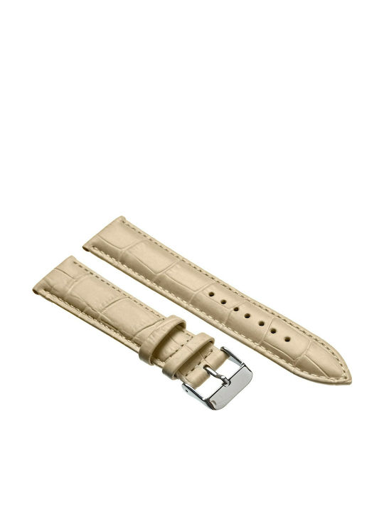 Tzevelion ART521 Δερμάτινο Λουράκι Μπεζ 22mm