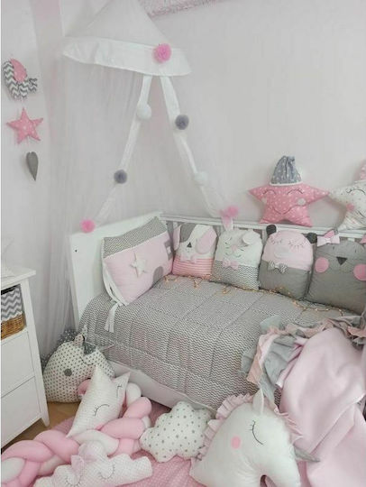 Baby Star Sugar Family Borduri Pentru Pătuț Intern Roz 40x200cm