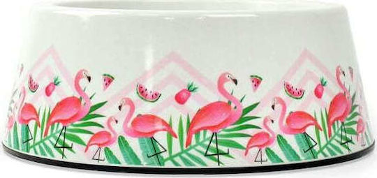Dashi Flamingo Schalen Futter & Wasser für Hund 1.7lt in Weiß Farbe