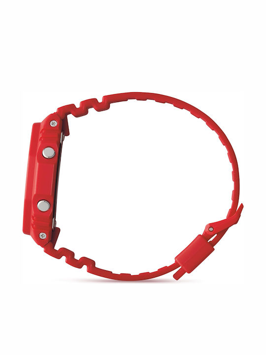 Casio G-Shock Analog/Digital Men's Watch 49mm Chronograph Battery with Red Rubber Strap