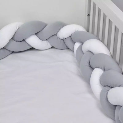 Baby Oliver Design Crib Bumpers Braided Inside Gray 18x200cm