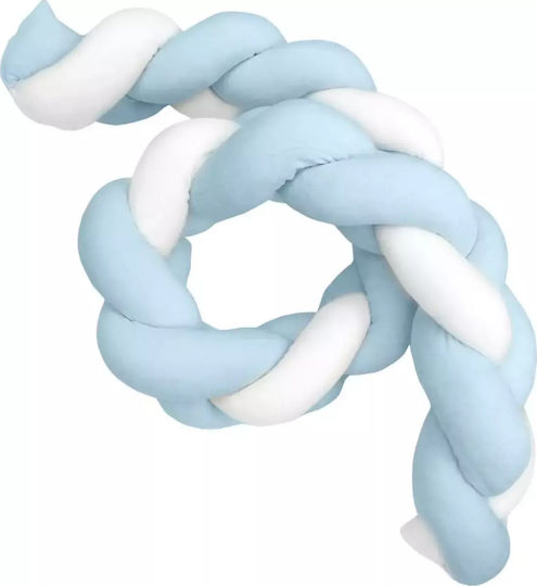 Baby Oliver Crib Bumper Braided Inside Light Blue 18x200cm