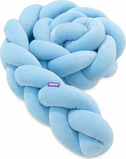 Jukki Crib Bumpers Braided Inside Light Blue 18x200cm