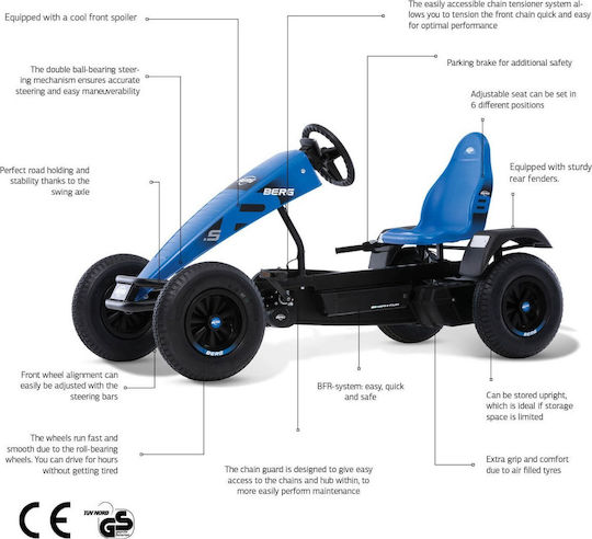 Copil Pedalat Go Kart Cu un loc cu Pedala Inspirat XL B.Super Albastru