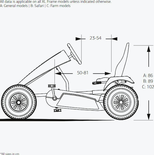 Copil Pedalat Go Kart Cu un loc cu Pedala Inspirat XL B.Super Albastru