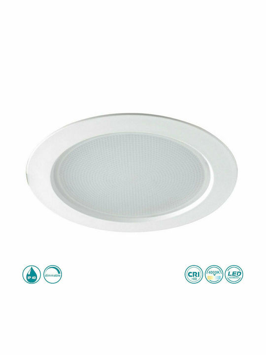 Fan Europe Panou Rotund Încastrat Panou LED 25W cu Lumină Alb Natural 23 cm