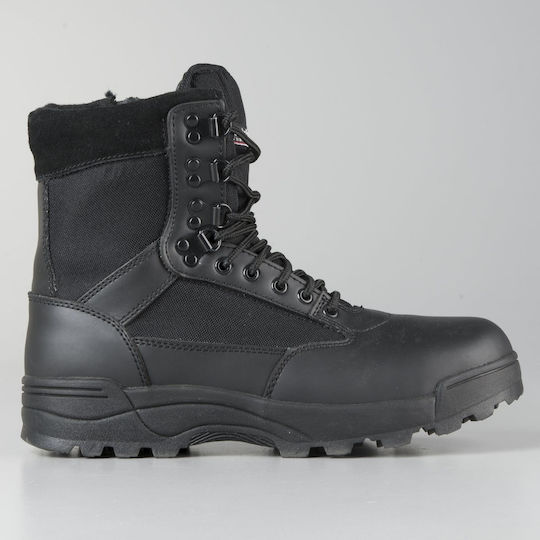 Brandit Στρατιωτικά Αρβύλα Tactical 9-Eye Leather/Naylon Αδιάβροχα Δερμάτινα Μαύρα